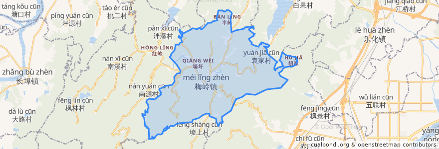 Mapa de ubicacion de Meiling.