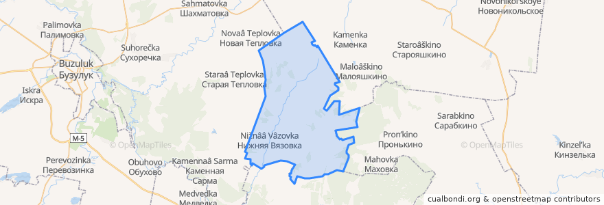 Mapa de ubicacion de Верхневязовский сельсовет.