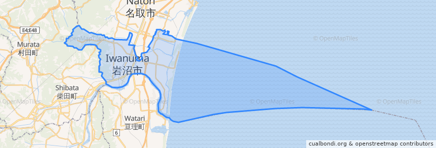 Mapa de ubicacion de Iwanuma.