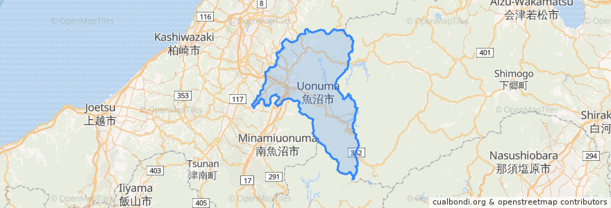Mapa de ubicacion de Uonuma.