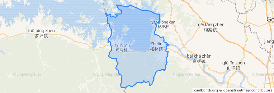 Mapa de ubicacion de Zhelin.