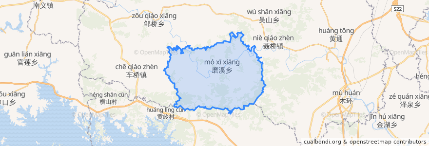 Mapa de ubicacion de Moxi.