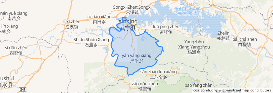 Mapa de ubicacion de Xinning.