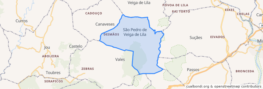 Mapa de ubicacion de São Pedro de Veiga de Lila.