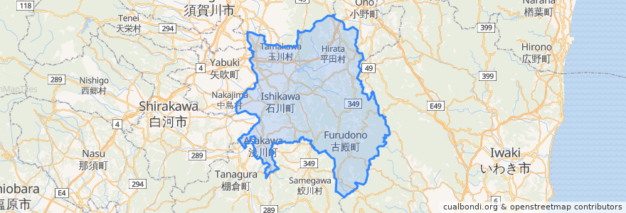 Mapa de ubicacion de Ishikawa County.