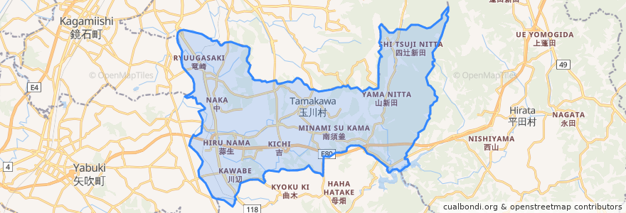 Mapa de ubicacion de Tamakawa.