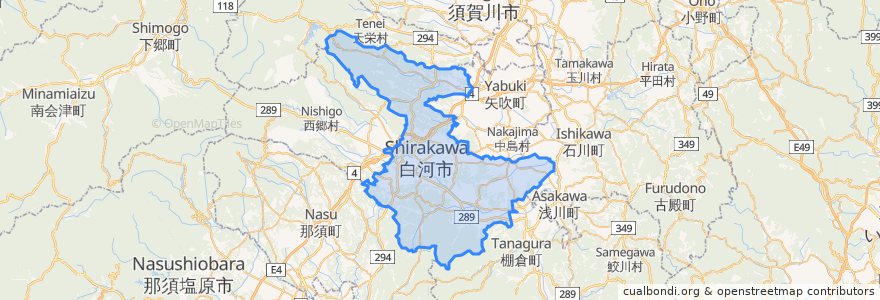 Mapa de ubicacion de Shirakawa.