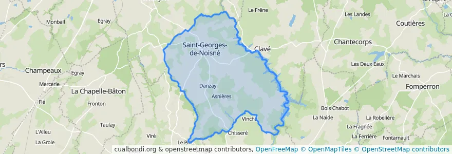 Mapa de ubicacion de Saint-Georges-de-Noisné.
