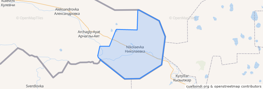 Mapa de ubicacion de Николаевское сельское поселение.