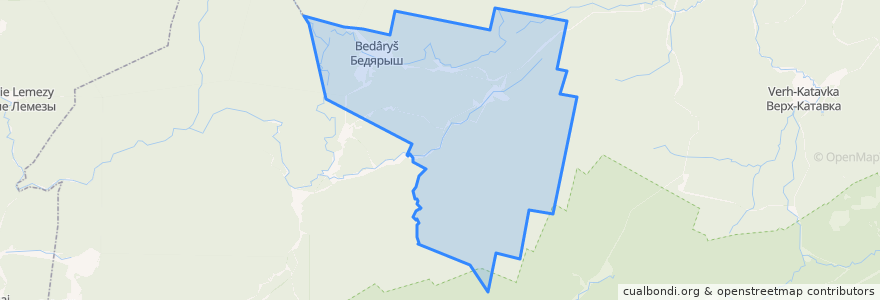 Mapa de ubicacion de Бедярышское сельское поселение.