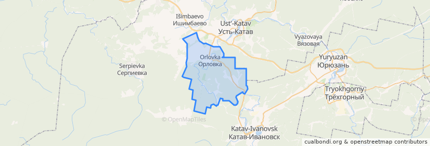 Mapa de ubicacion de Орловское сельское поселение.