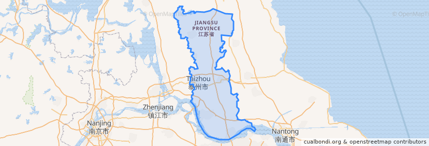 Mapa de ubicacion de Тайчжоу.