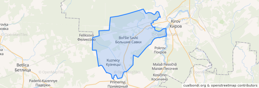 Mapa de ubicacion de сельское поселение Деревня Большие Савки.