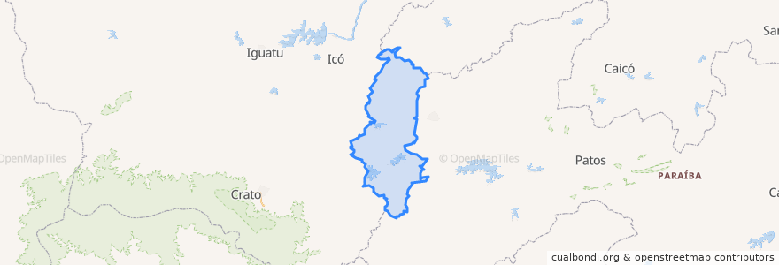 Mapa de ubicacion de Região Metropolitana de Cajazeiras.