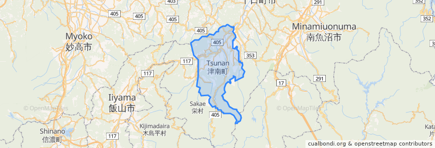 Mapa de ubicacion de 中魚沼郡.