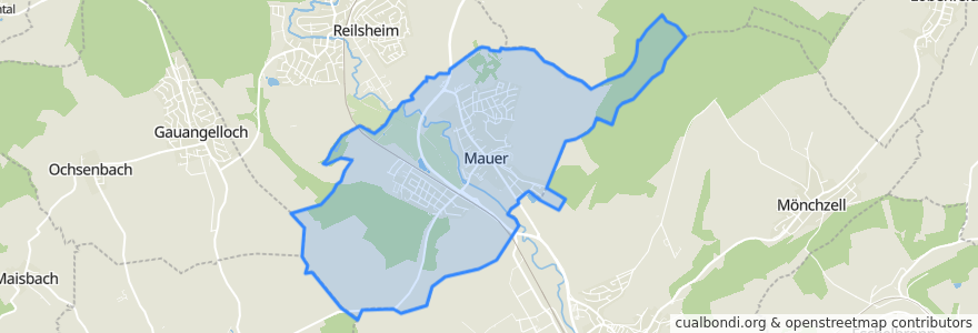 Mapa de ubicacion de Mauer.