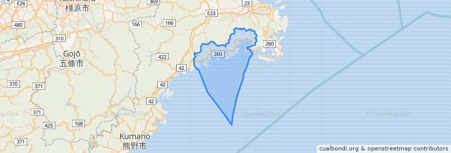 Mapa de ubicacion de 南伊勢町.
