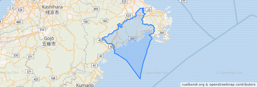 Mapa de ubicacion de Watarai County.