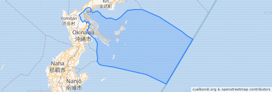 Mapa de ubicacion de うるま市.