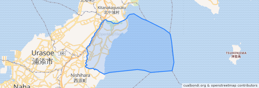 Mapa de ubicacion de Nakagusuku.