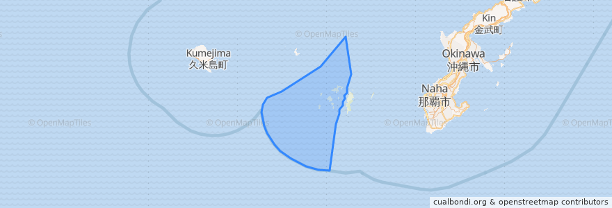 Mapa de ubicacion de 座间味村.