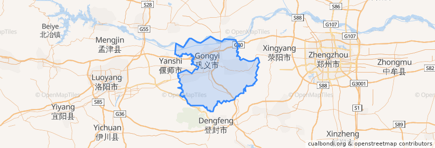 Mapa de ubicacion de 鞏義市.