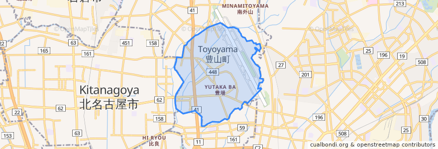 Mapa de ubicacion de Toyoyama.