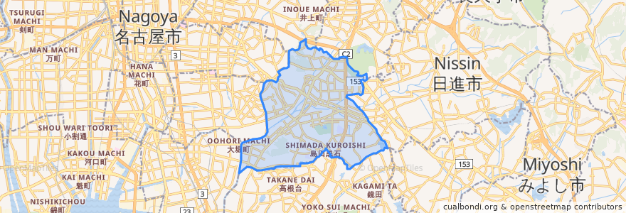 Mapa de ubicacion de Tenpaku Ward.