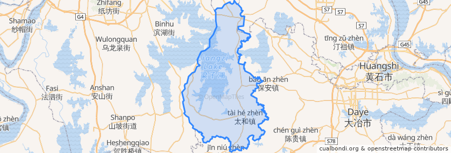 Mapa de ubicacion de Liangzihu District.