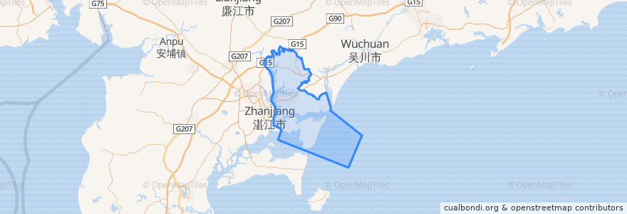 Mapa de ubicacion de 坡头区.