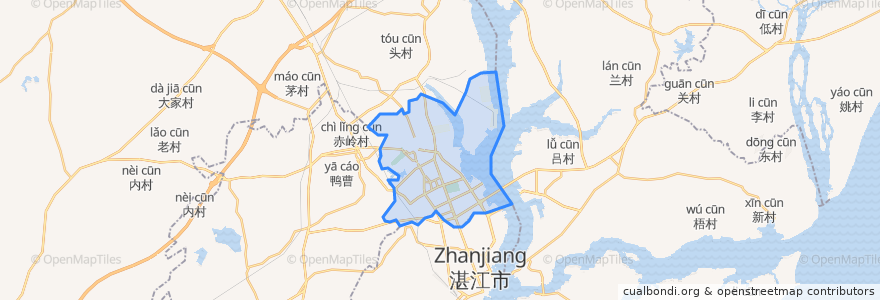 Mapa de ubicacion de 赤坎区.
