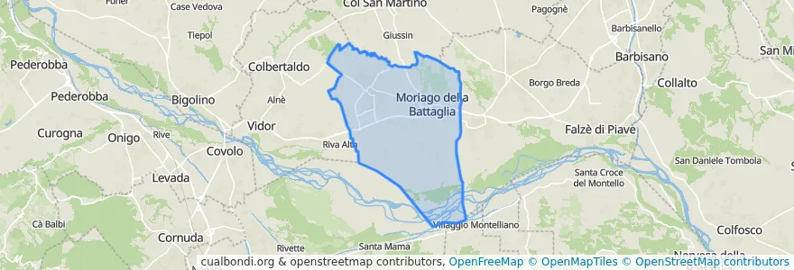 Mapa de ubicacion de Moriago della Battaglia.