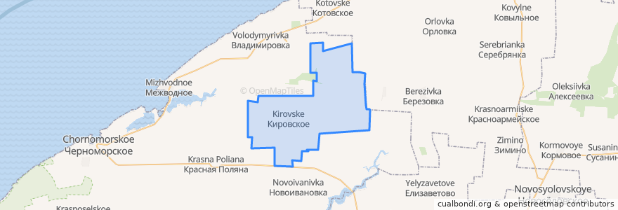 Mapa de ubicacion de Кировское сельское поселение.