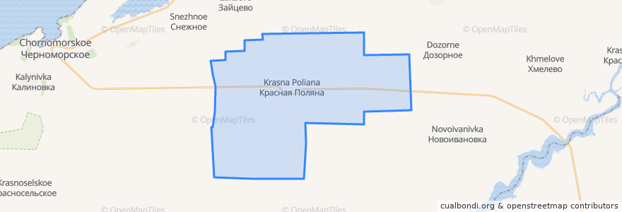 Mapa de ubicacion de Краснополянское сельское поселение.