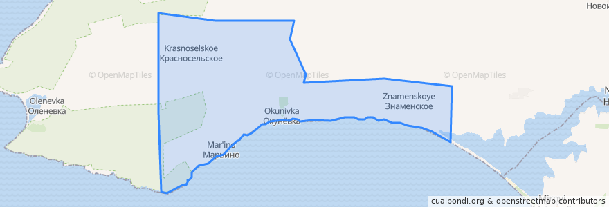 Mapa de ubicacion de Окунёвское сельское поселение.