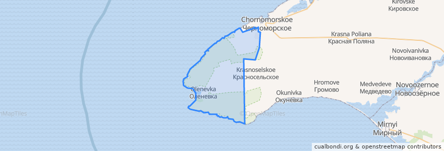 Mapa de ubicacion de Оленевское сельское поселение.