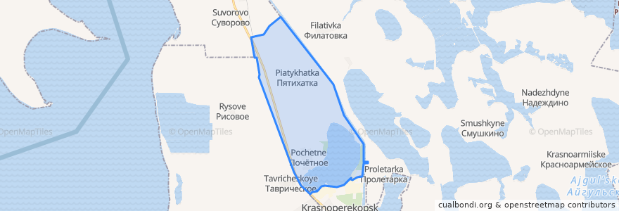 Mapa de ubicacion de Почётненское сельское поселение.