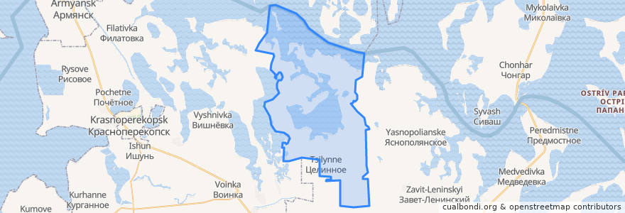 Mapa de ubicacion de Целинное сельское поселение.