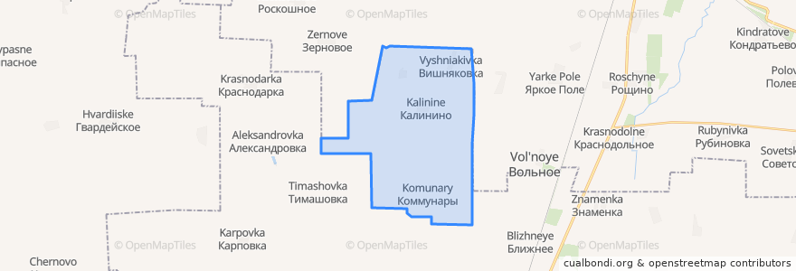 Mapa de ubicacion de Калининское сельское поселение.