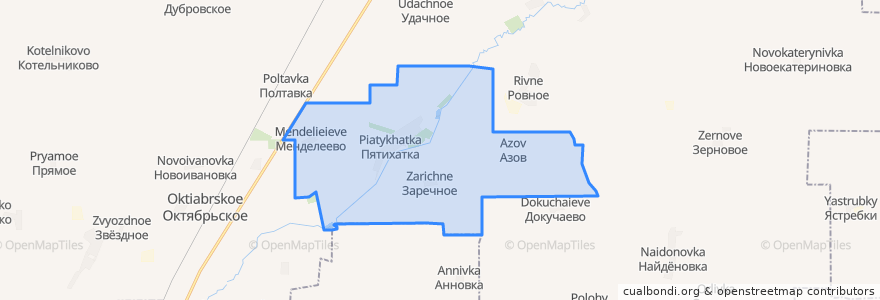 Mapa de ubicacion de Пятихатское сельское поселение.