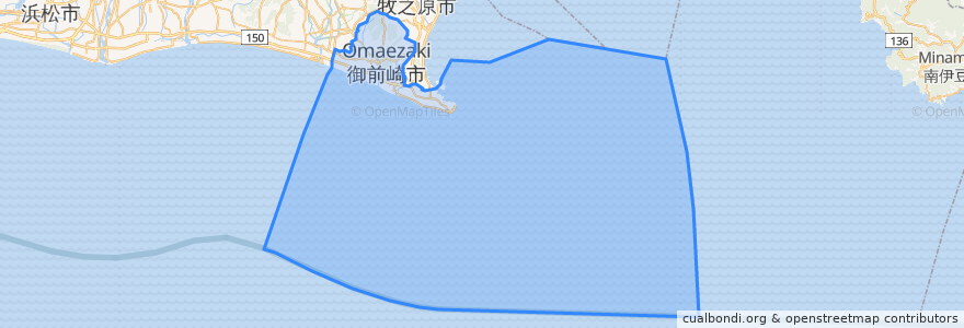 Mapa de ubicacion de Omaezaki.