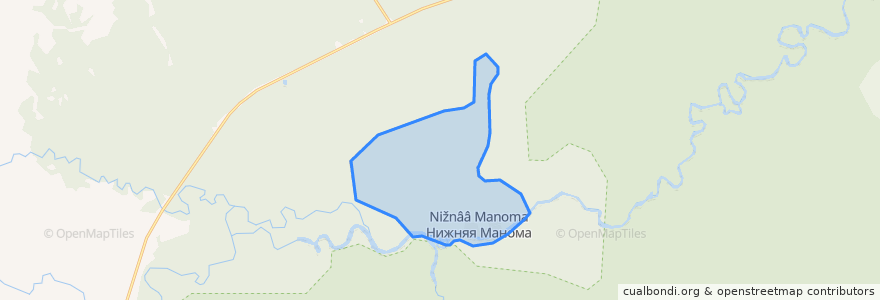 Mapa de ubicacion de сельское поселение Село Нижняя Манома.