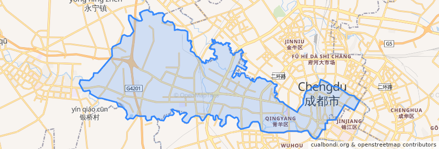 Mapa de ubicacion de Qingyang District.