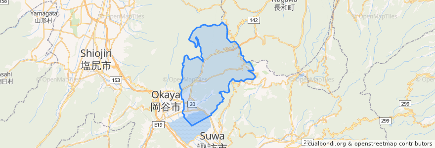Mapa de ubicacion de Shimosuwa.