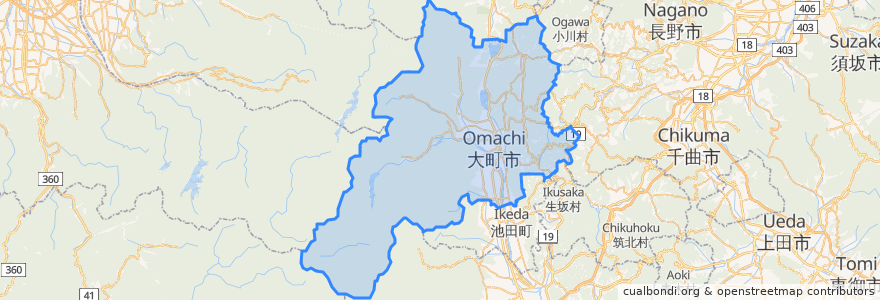 Mapa de ubicacion de Ōmachi.