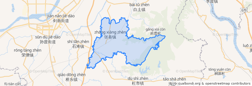 Mapa de ubicacion de Zhangxiang.