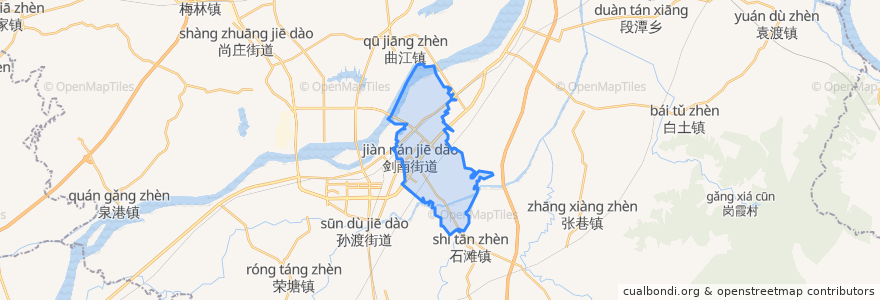Mapa de ubicacion de Jiannan Subdistrict.