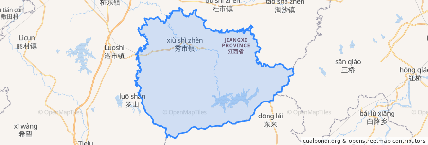 Mapa de ubicacion de Xiushi.