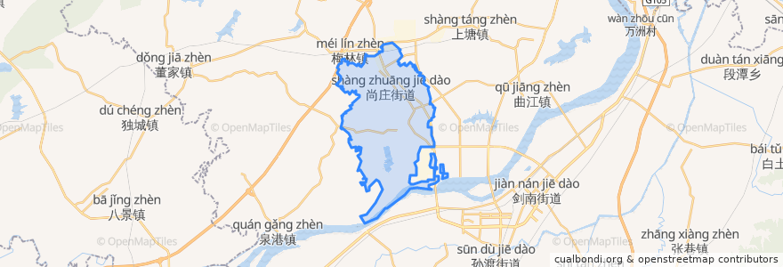 Mapa de ubicacion de Shangzhuang Subdistrict.