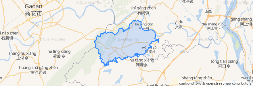 Mapa de ubicacion de Huangcheng.